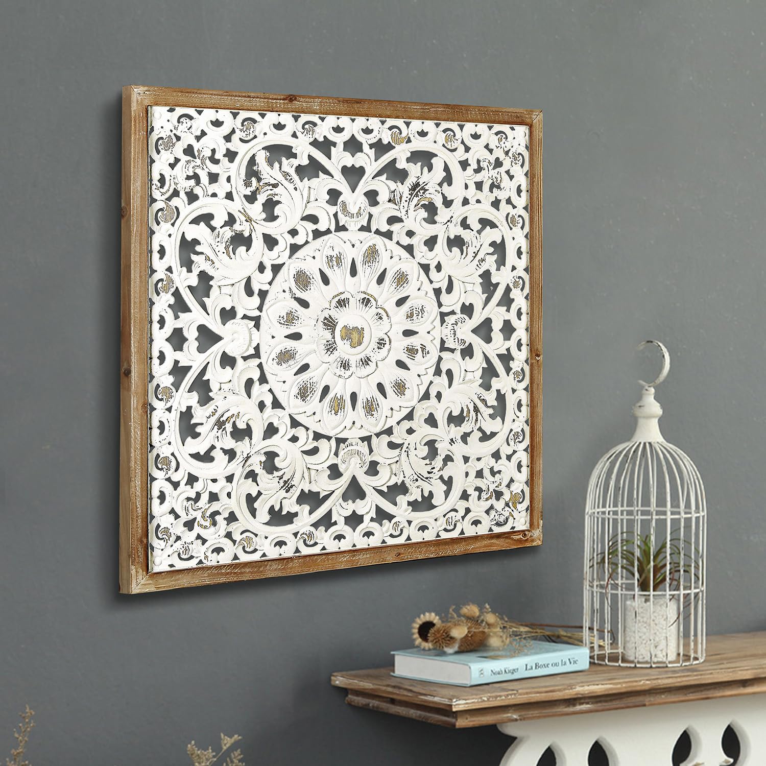 Amazon.co.jp: XIAOAIKA 彫刻 木製 ウォールアート 装飾 31.5インチ